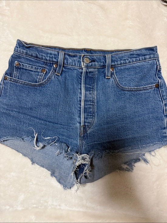 Levi's Pants - Levi's 501 Distressed Blue Denim Cutoff Shorts